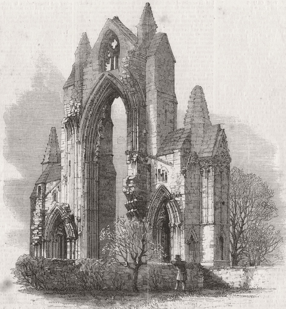 YORKS. Ruins, Guisborough Abbey Church  1859 old antique vintage print picture